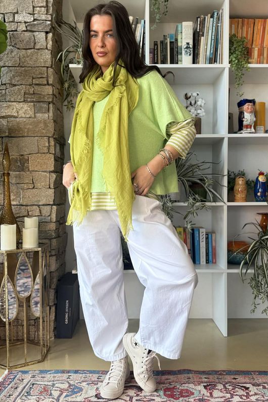  Perfect Breton V Long Sleeve Top Soft Lime /15